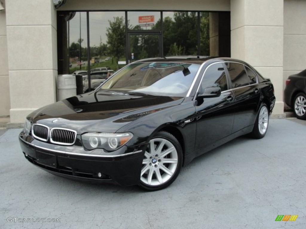 2005 7 Series 745Li Sedan - Jet Black / Dark Beige/Beige III photo #2