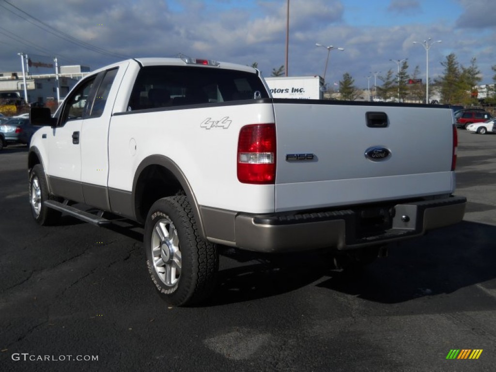 2004 F150 Lariat SuperCab 4x4 - Oxford White / Tan photo #3