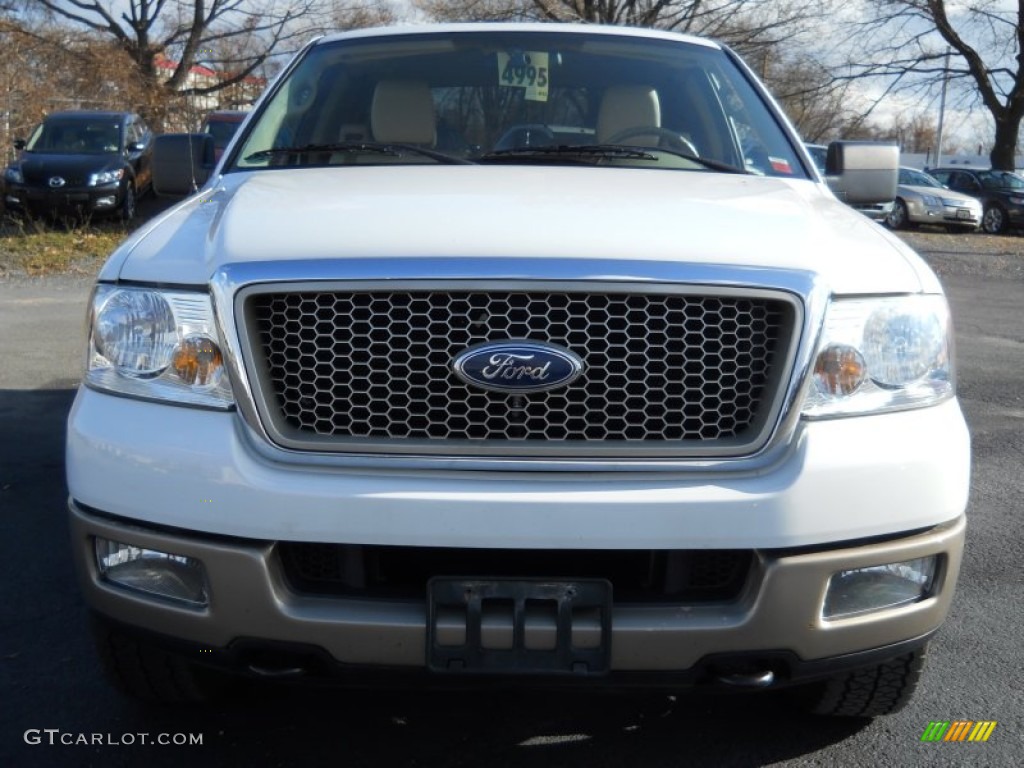 2004 F150 Lariat SuperCab 4x4 - Oxford White / Tan photo #4