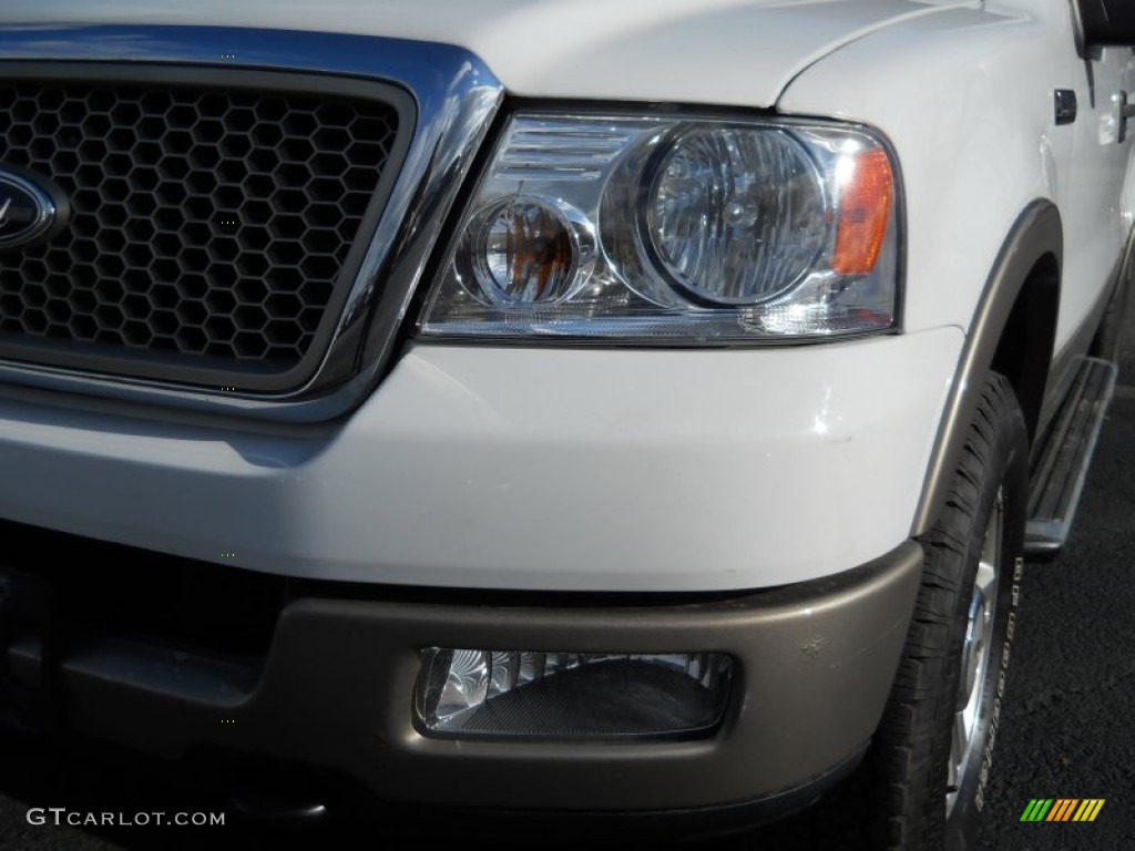2004 F150 Lariat SuperCab 4x4 - Oxford White / Tan photo #6