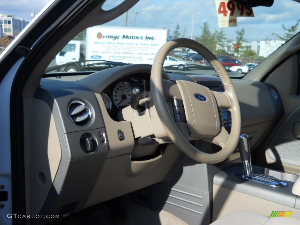 2004 F150 Lariat SuperCab 4x4 - Oxford White / Tan photo #9