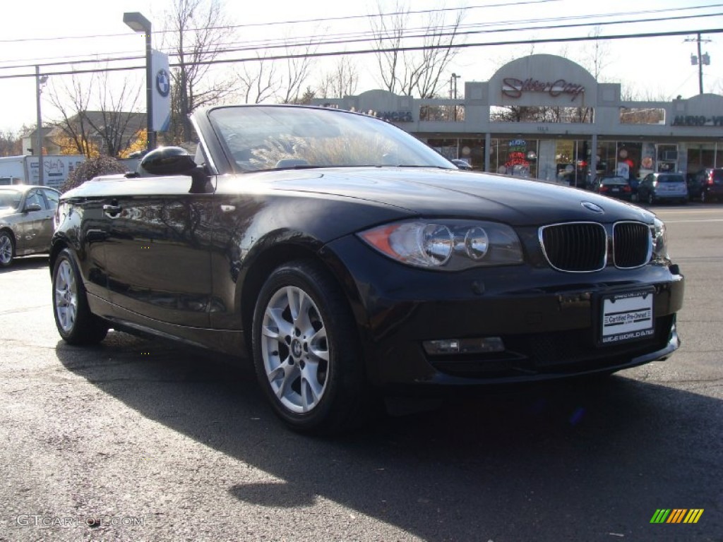 2008 1 Series 128i Convertible - Black Sapphire Metallic / Taupe photo #3