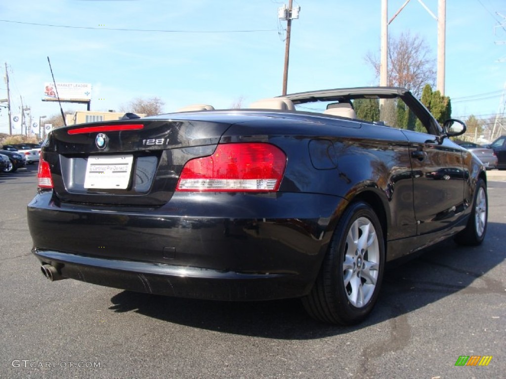 2008 1 Series 128i Convertible - Black Sapphire Metallic / Taupe photo #4