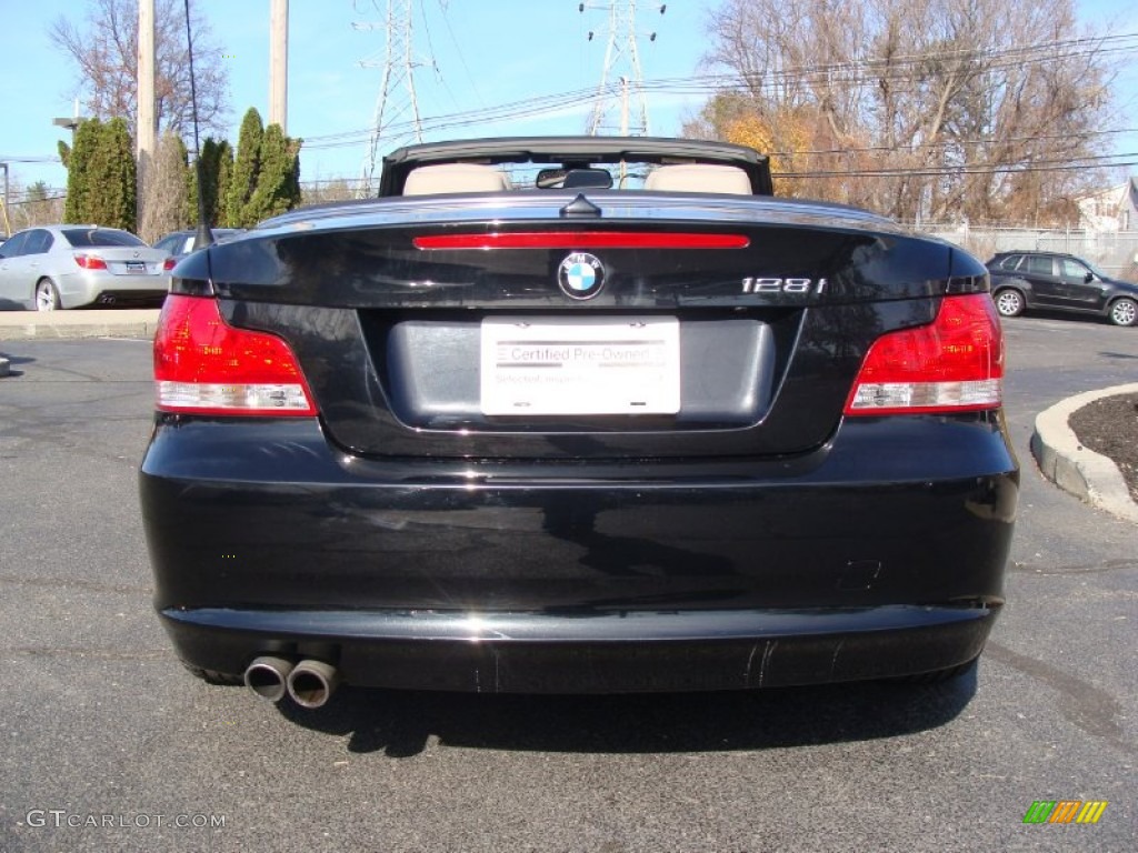 2008 1 Series 128i Convertible - Black Sapphire Metallic / Taupe photo #5