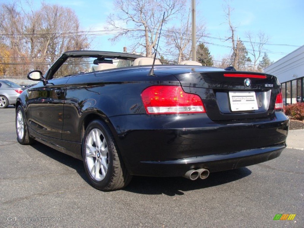 2008 1 Series 128i Convertible - Black Sapphire Metallic / Taupe photo #6