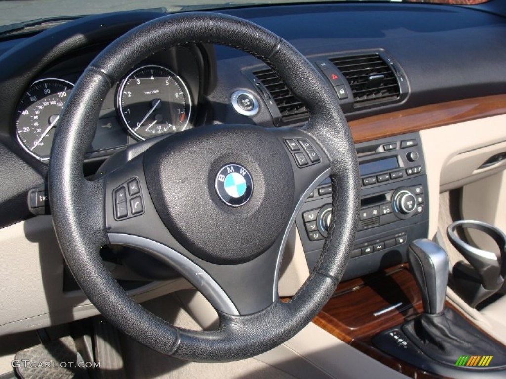 2008 1 Series 128i Convertible - Black Sapphire Metallic / Taupe photo #12