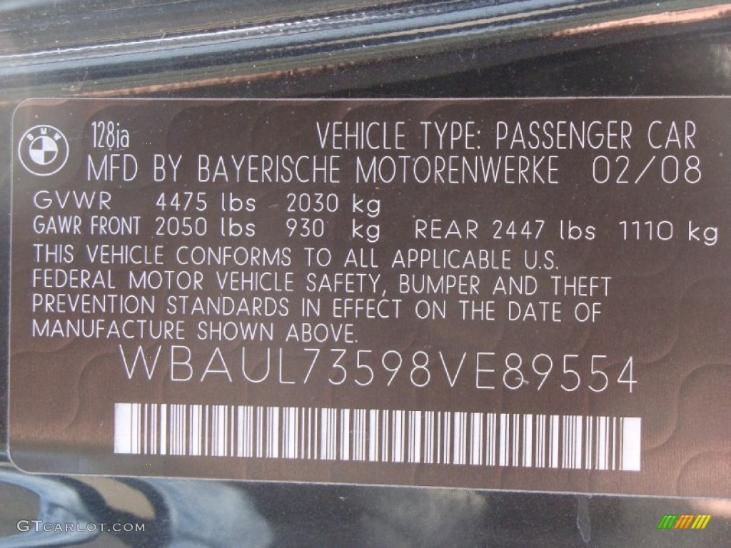 2008 1 Series 128i Convertible - Black Sapphire Metallic / Taupe photo #16