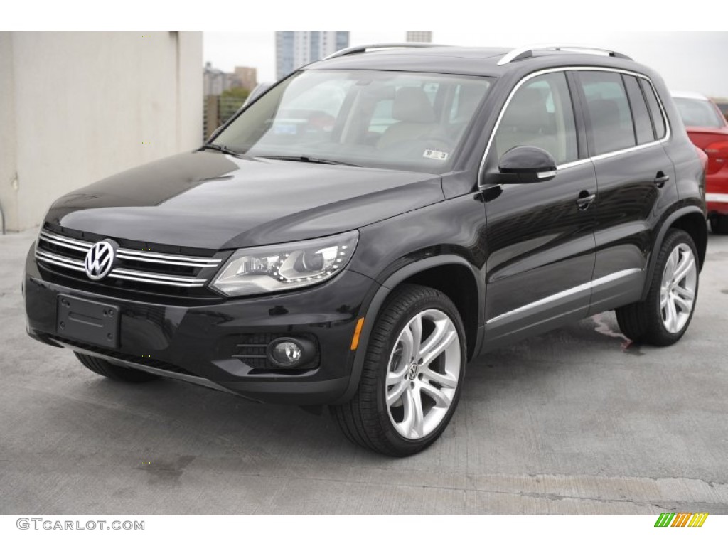 Deep Black Metallic 2012 Volkswagen Tiguan SEL Exterior Photo #56784601