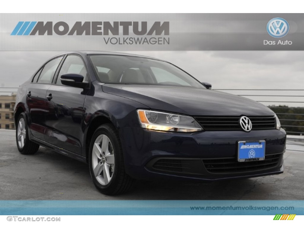 2012 Jetta TDI Sedan - Tempest Blue Metallic / Cornsilk Beige photo #1