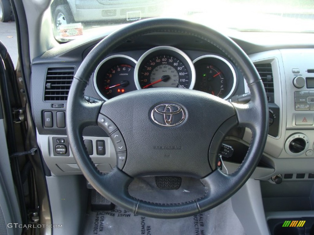 2011 Toyota Tacoma V6 TRD Sport Double Cab 4x4 Graphite Gray Steering Wheel Photo #56788185