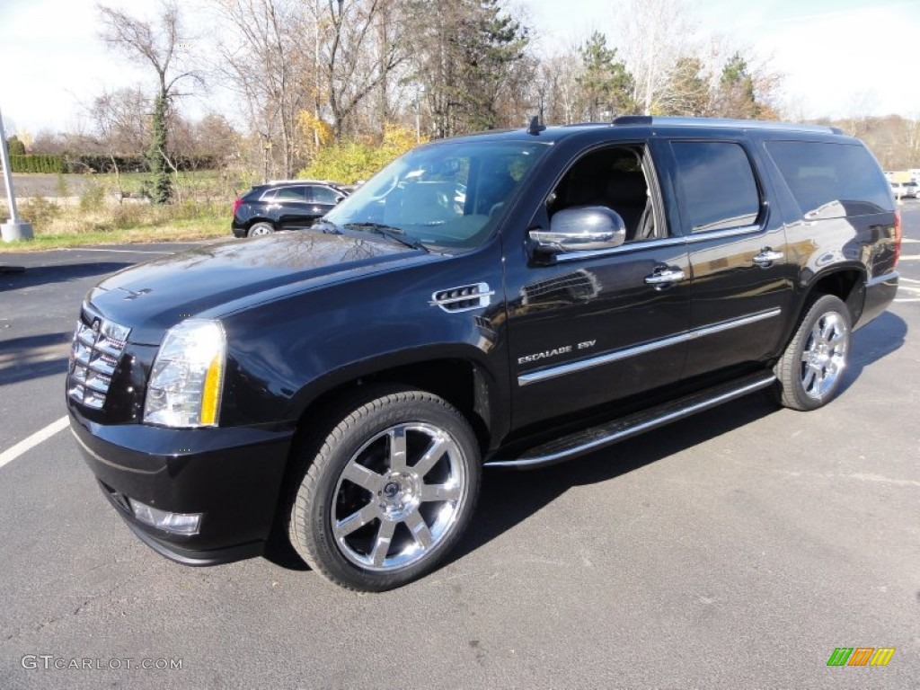 Black Ice Metallic 2012 Cadillac Escalade ESV Luxury AWD Exterior Photo #56788405