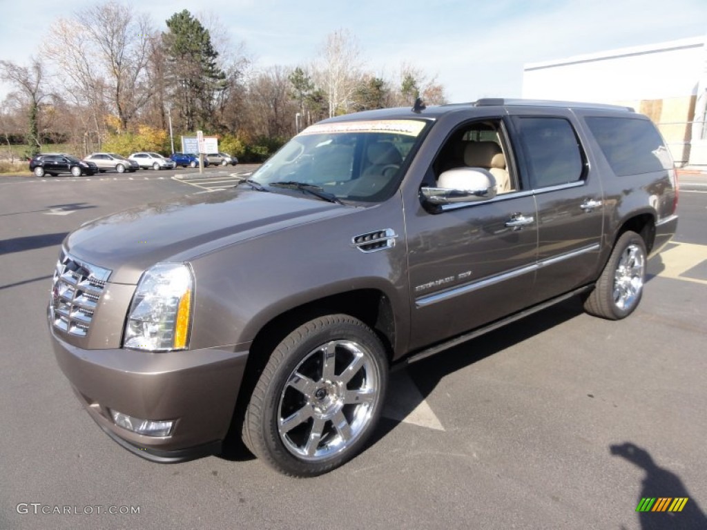Mocha Steel Metallic 2012 Cadillac Escalade ESV Luxury AWD Exterior Photo #56788675