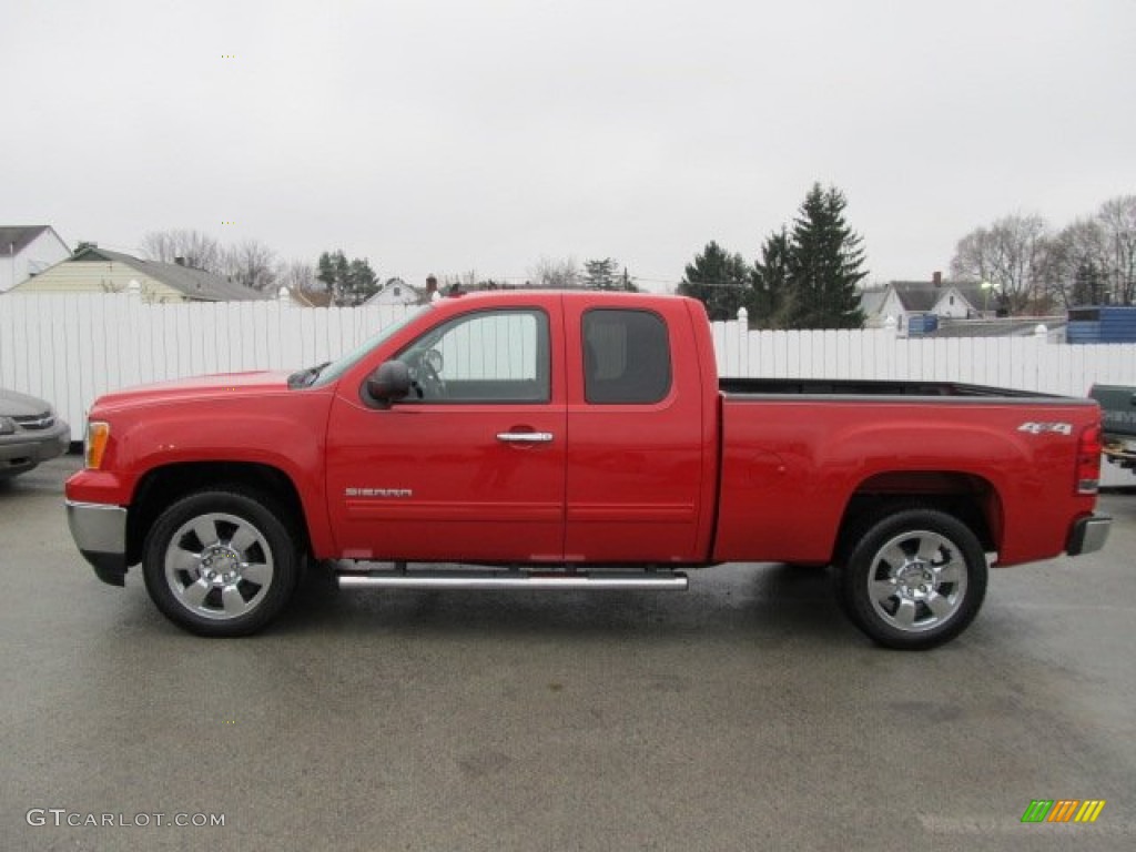 2010 Sierra 1500 SLE Extended Cab 4x4 - Fire Red / Ebony photo #2