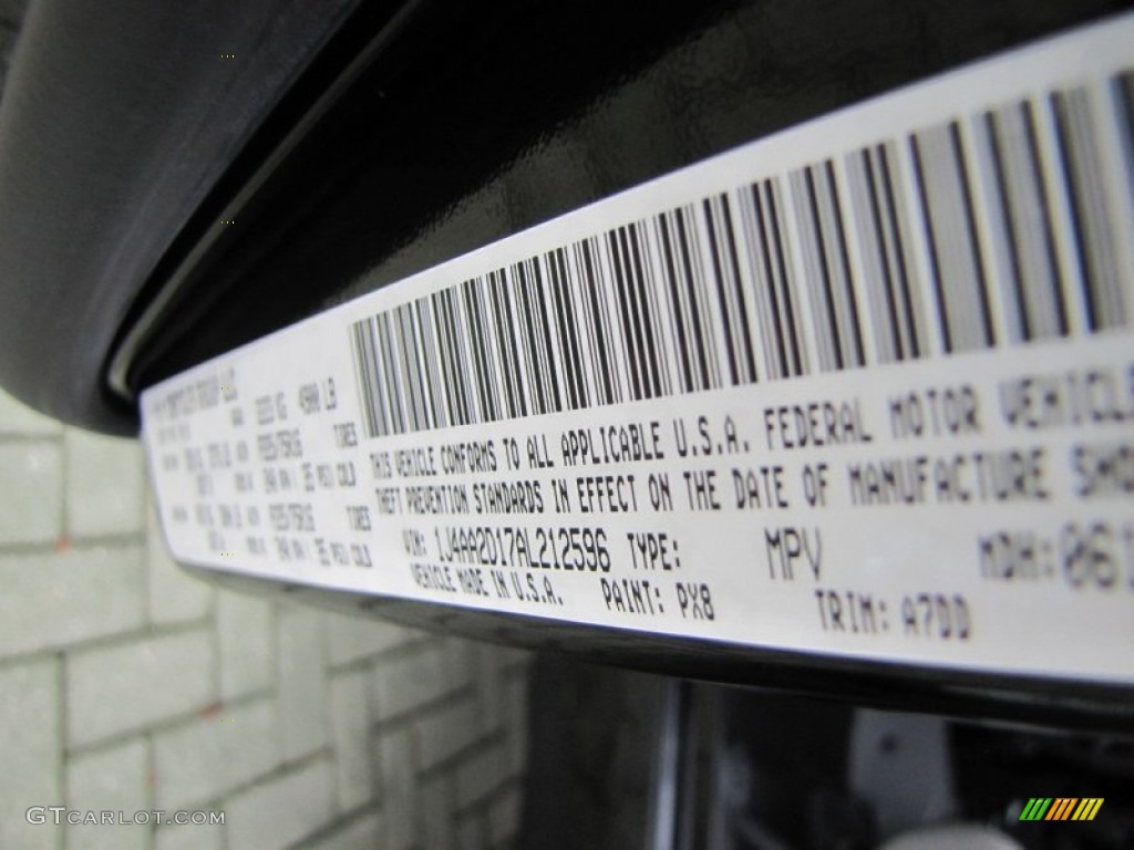 2010 Wrangler Color Code PX8 for Black Photo #56790117