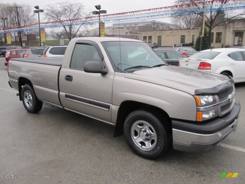 2003 Silverado 1500 LS Regular Cab - Light Pewter Metallic / Dark Charcoal photo #4