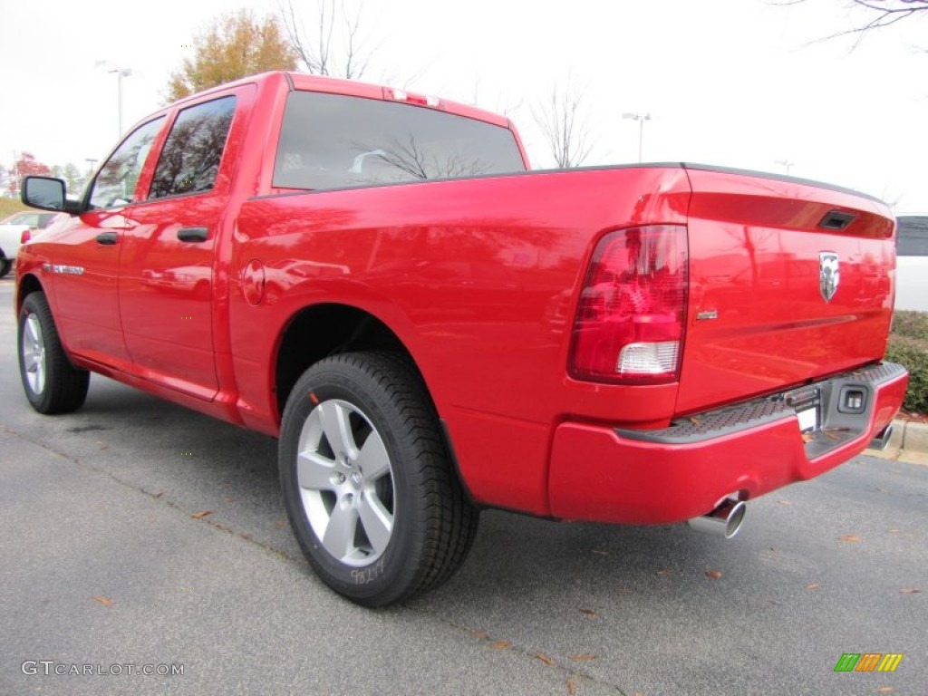 2012 Ram 1500 Express Crew Cab - Flame Red / Dark Slate Gray/Medium Graystone photo #2