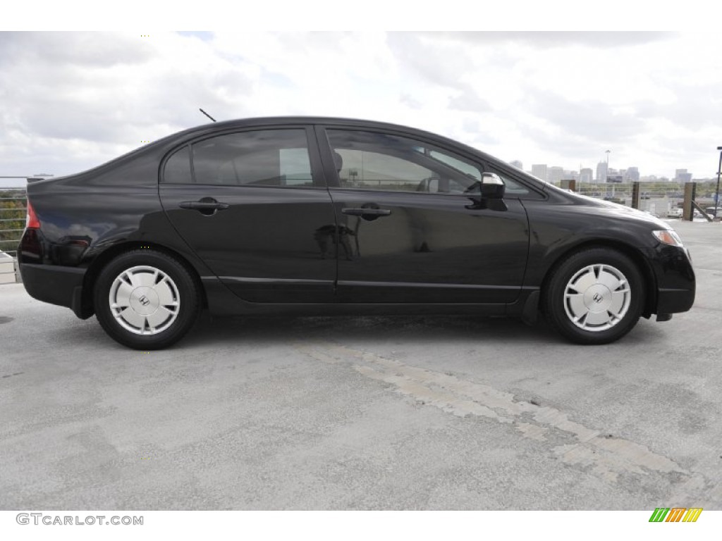 Crystal Black Pearl 2009 Honda Civic Hybrid Sedan Exterior Photo #56791926