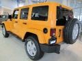 2012 Dozer Yellow Jeep Wrangler Unlimited Sahara 4x4  photo #2