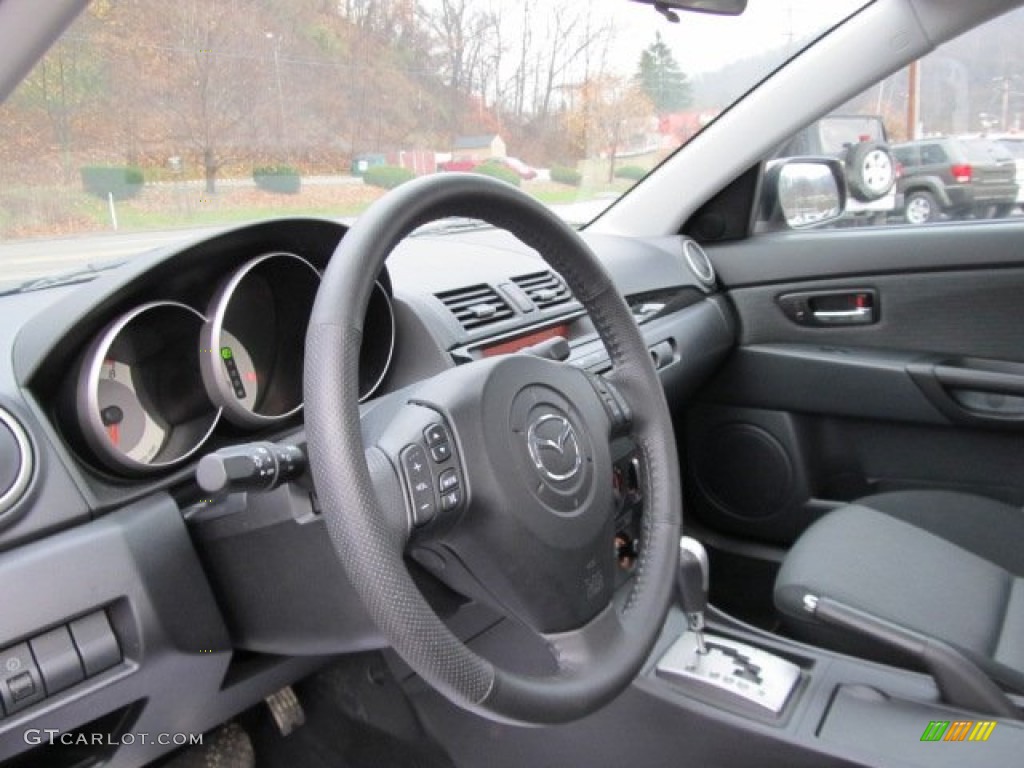 2009 Mazda MAZDA3 i Touring Sedan Black Steering Wheel Photo #56793909