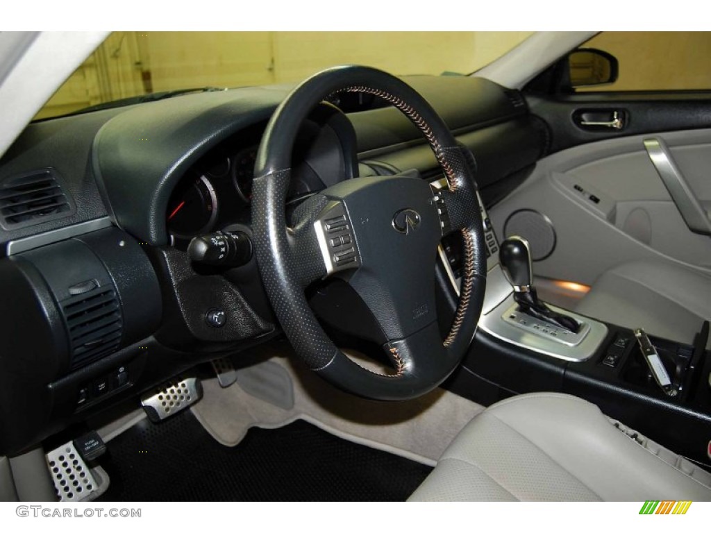 2007 Infiniti G 35 Coupe Stone Gray Steering Wheel Photo #56794275