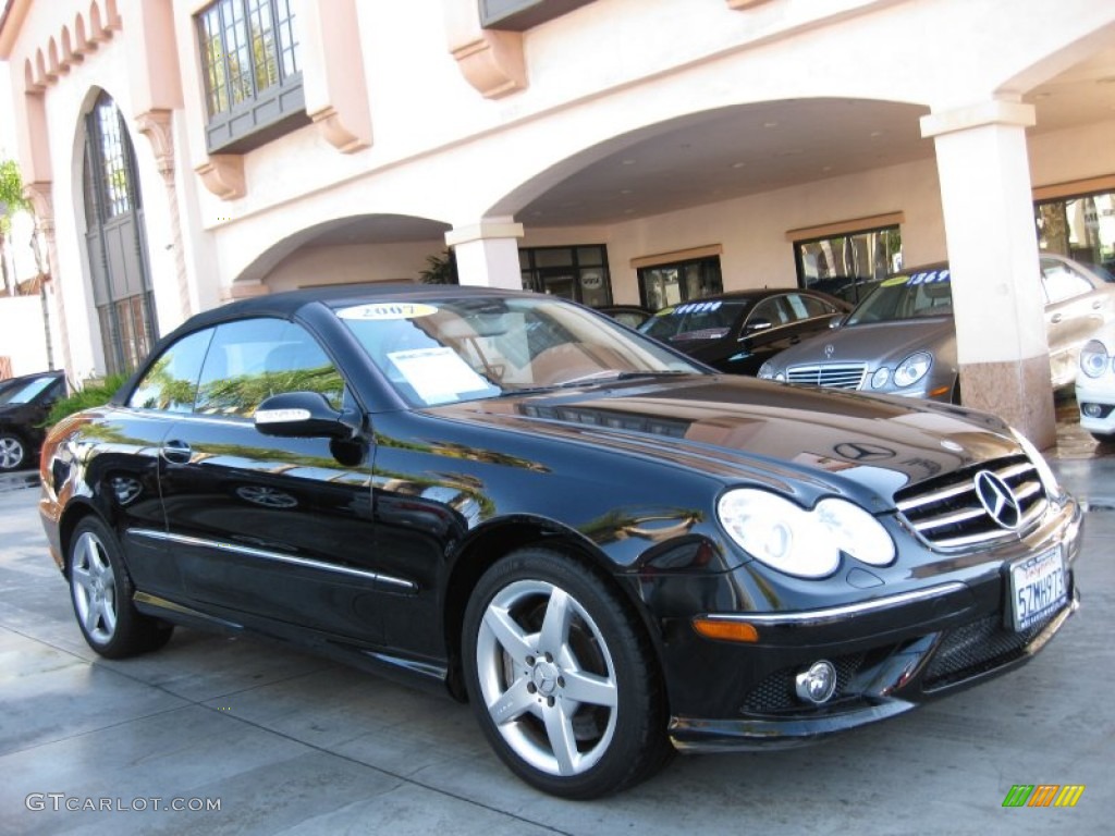 2007 CLK 550 Cabriolet - Black / Black photo #1