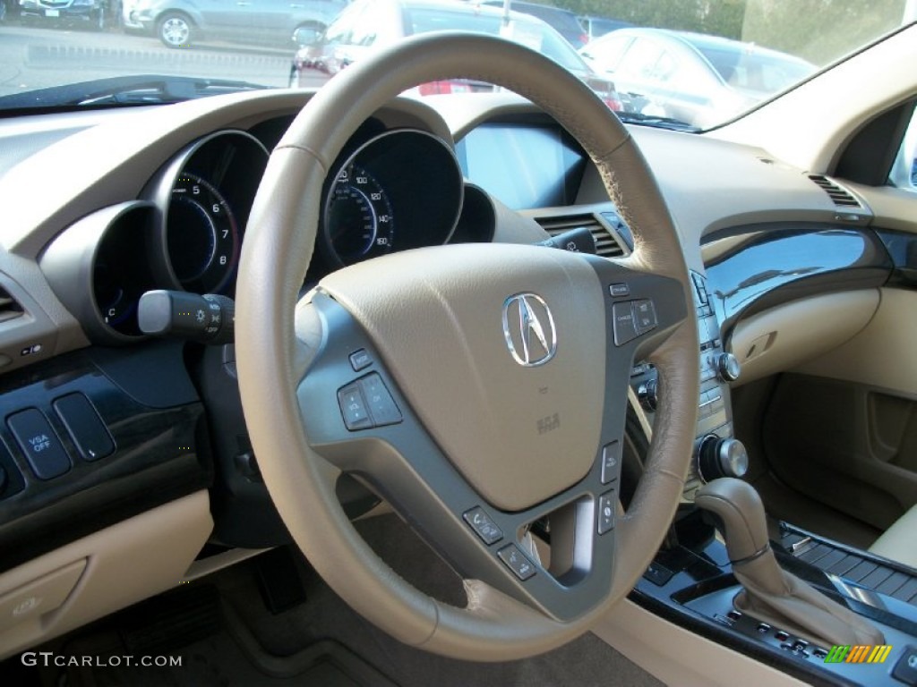 2009 Acura MDX Standard MDX Model Parchment Steering Wheel Photo #56795427