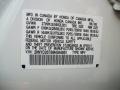 2009 Acura MDX Standard MDX Model Info Tag