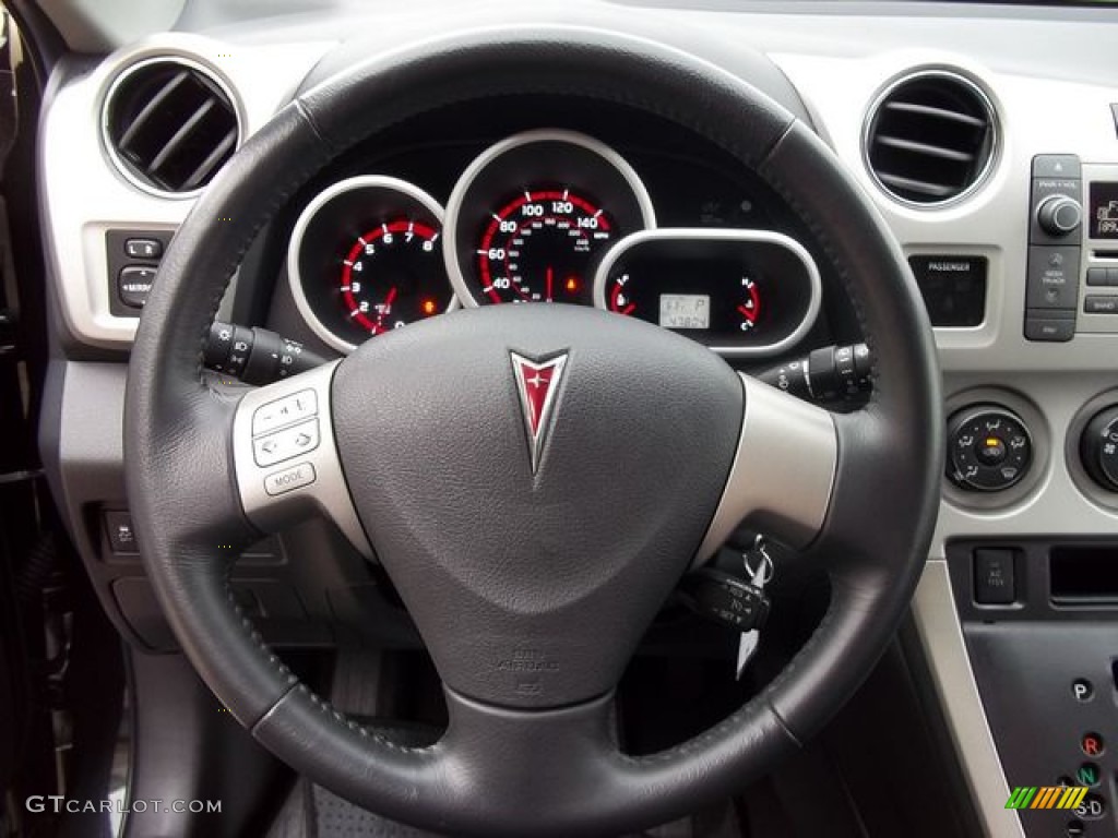 2009 Pontiac Vibe GT Ebony Steering Wheel Photo #56797209