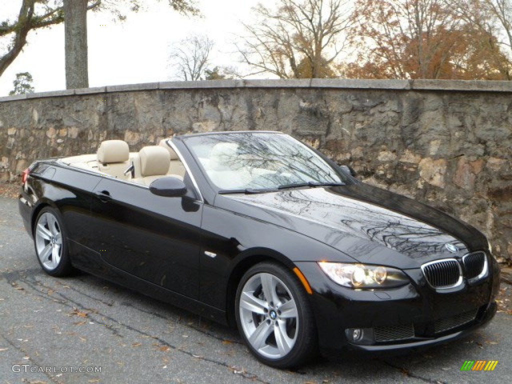 2008 3 Series 335i Convertible - Jet Black / Cream Beige photo #1