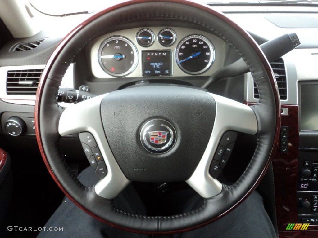 2012 Cadillac Escalade ESV Luxury Ebony/Ebony Steering Wheel Photo #56798564