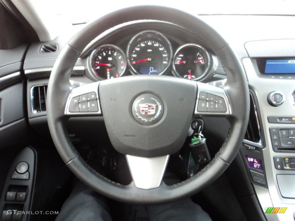 2012 Cadillac CTS 3.0 Sedan Ebony/Ebony Steering Wheel Photo #56799711