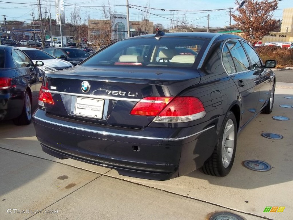2008 7 Series 750Li Sedan - Monaco Blue Metallic / Cream Beige photo #4