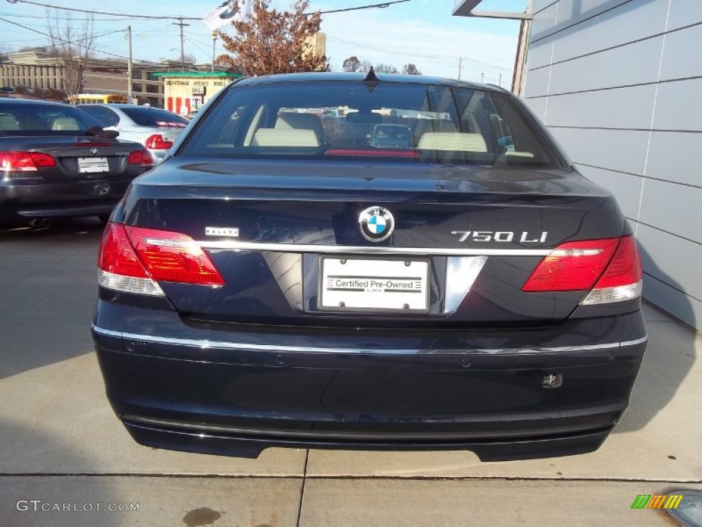 2008 7 Series 750Li Sedan - Monaco Blue Metallic / Cream Beige photo #5