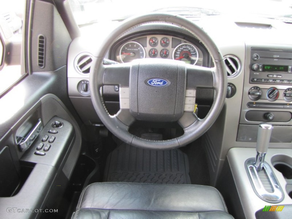 2007 Ford F150 FX4 SuperCrew 4x4 Black/Medium Flint Steering Wheel Photo #56804203