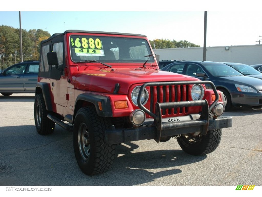 1999 Wrangler Sport 4x4 - Flame Red / Camel photo #1