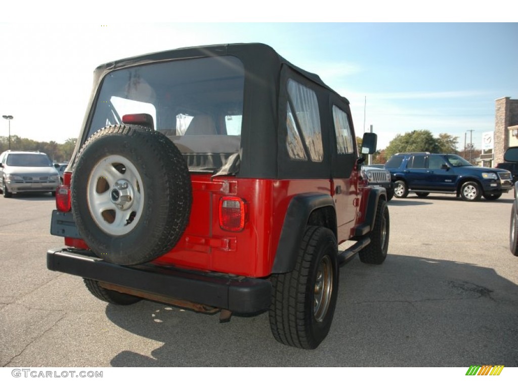 1999 Wrangler Sport 4x4 - Flame Red / Camel photo #7