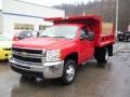 Victory Red - Silverado 3500HD Work Truck Regular Cab 4x4 Chassis Dump Truck Photo No. 3