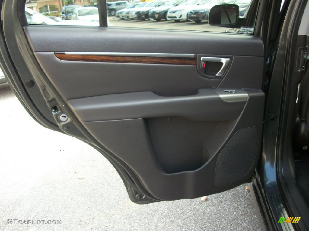 2010 Hyundai Santa Fe Limited 4WD Cocoa Black Door Panel Photo #56807997