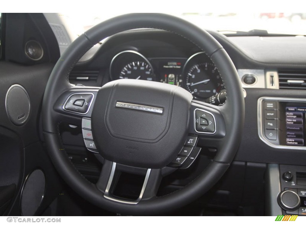 2012 Land Rover Range Rover Evoque Pure Ebony Steering Wheel Photo #56808012