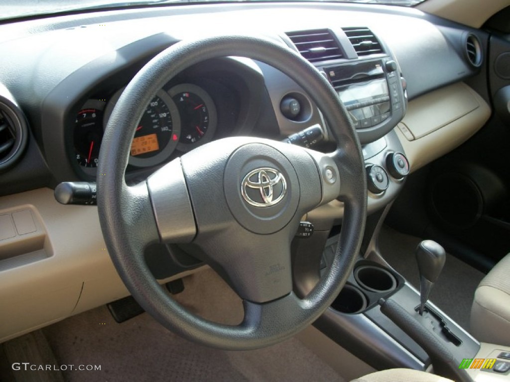 2009 Toyota RAV4 4WD Sand Beige Steering Wheel Photo #56808315