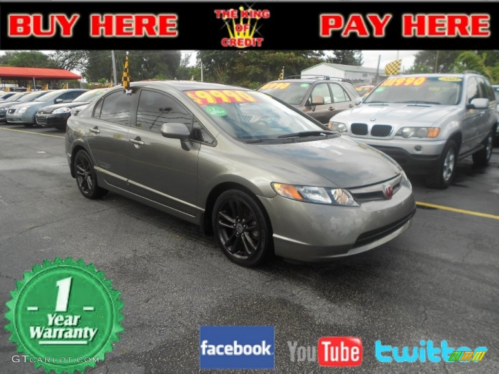 2007 Civic Si Sedan - Galaxy Gray Metallic / Black photo #1