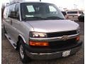 2010 Sheer Silver Metallic Chevrolet Express LT 3500 Extended Passenger Van  photo #3