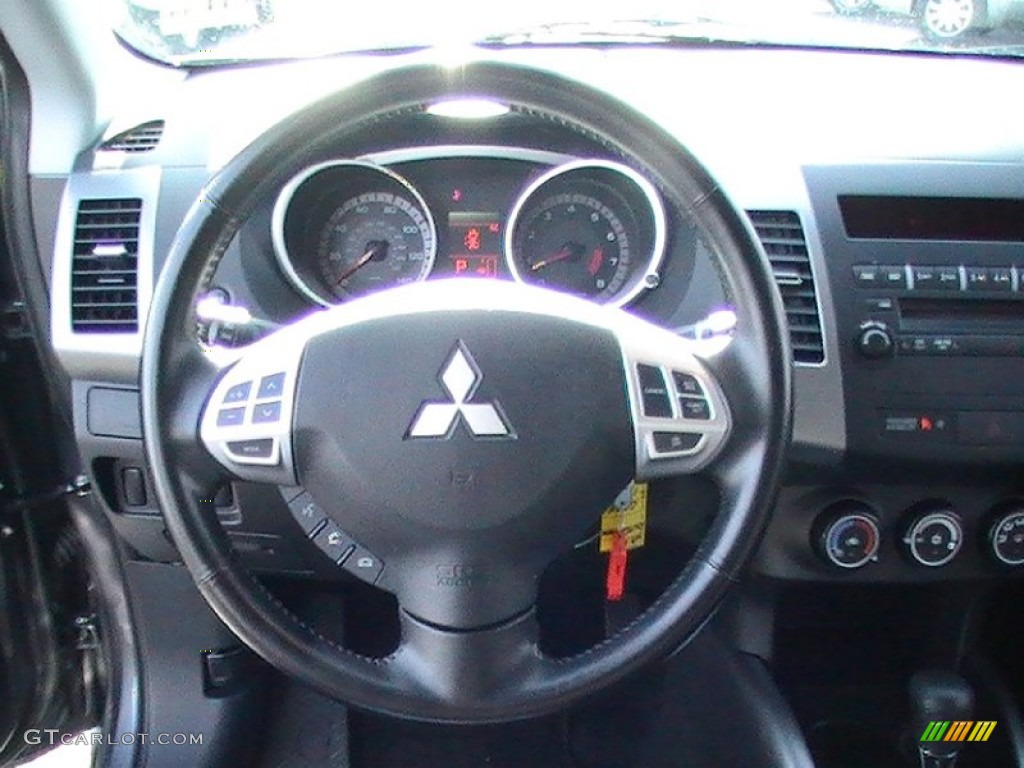 2009 Mitsubishi Outlander ES Black Steering Wheel Photo #56812285