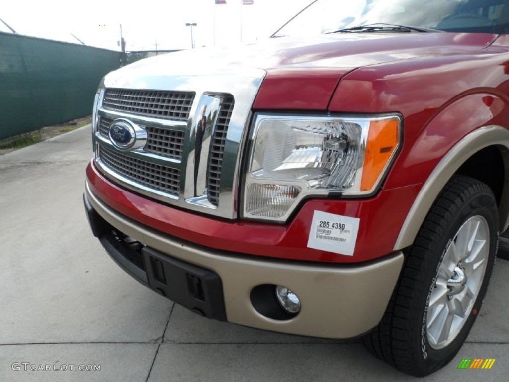 2011 F150 Lariat SuperCrew - Red Candy Metallic / Pale Adobe photo #10