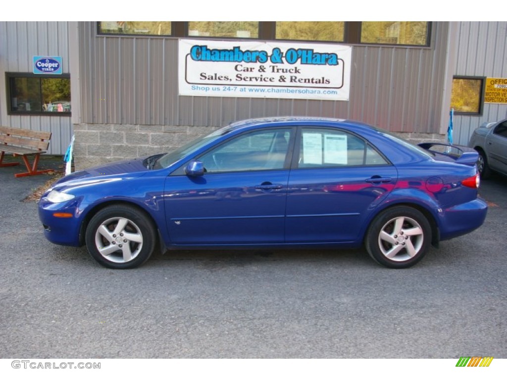 2003 MAZDA6 s Sedan - Sonic Blue Pearl / Gray photo #2