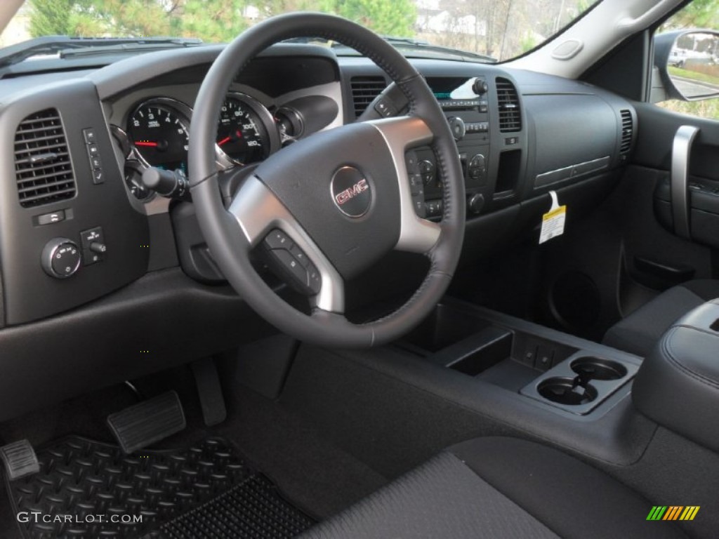 Ebony Interior 2012 GMC Sierra 1500 SLE Extended Cab Photo #56818534