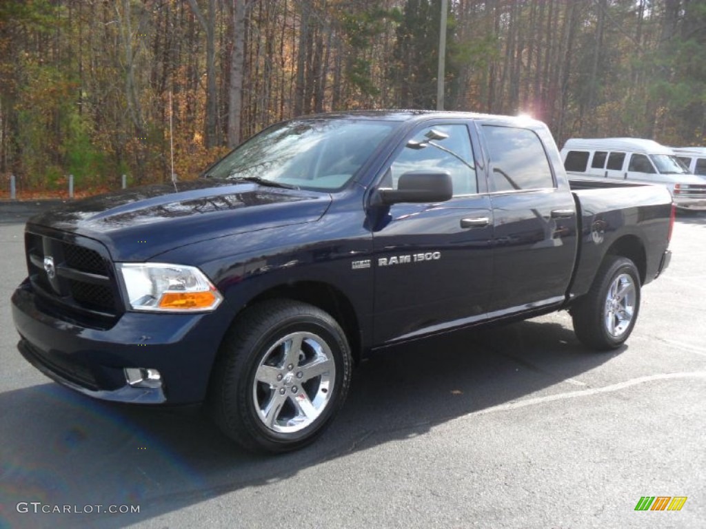 2012 Ram 1500 Express Crew Cab 4x4 - True Blue Pearl / Dark Slate Gray/Medium Graystone photo #1