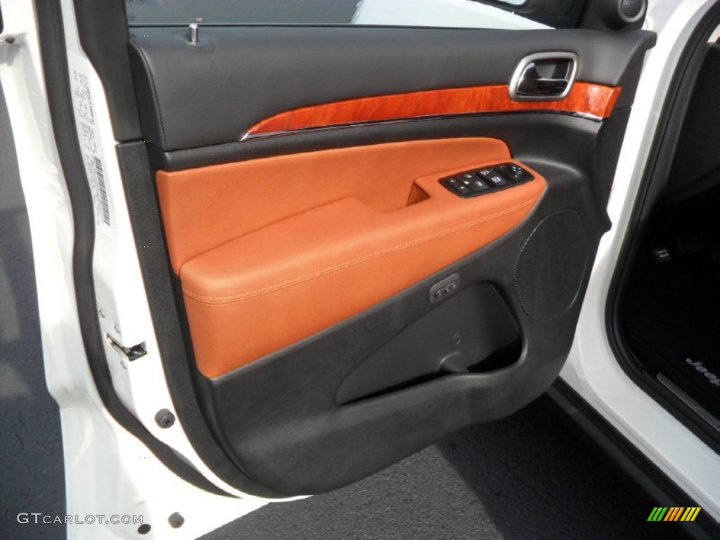 2012 Jeep Grand Cherokee Overland 4x4 New Saddle/Black Door Panel Photo #56821951
