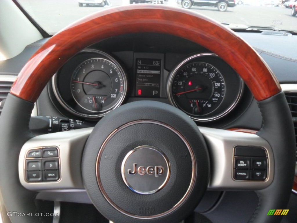 2012 Jeep Grand Cherokee Overland 4x4 New Saddle/Black Steering Wheel Photo #56821993