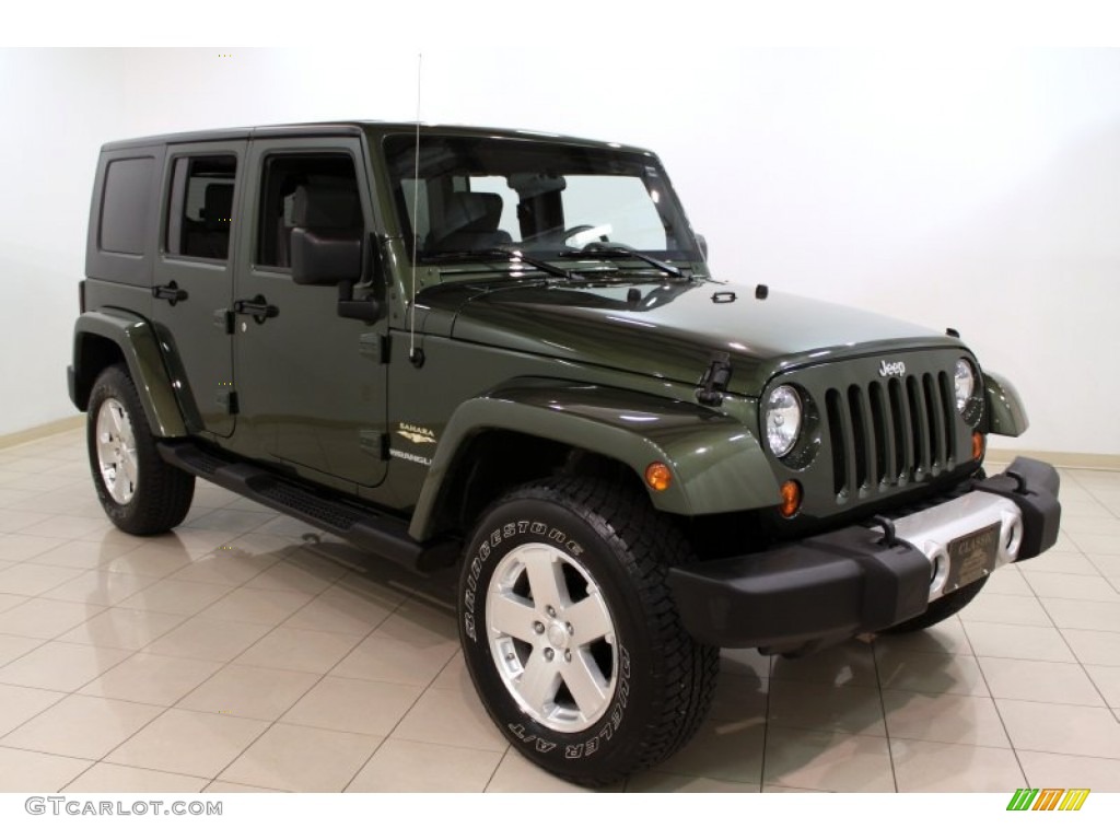 2009 Wrangler Unlimited Sahara 4x4 - Jeep Green Metallic / Dark Slate Gray/Medium Slate Gray photo #1